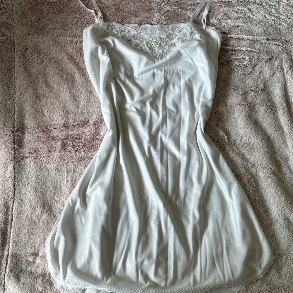 Vintage white mini slip dress very adorable